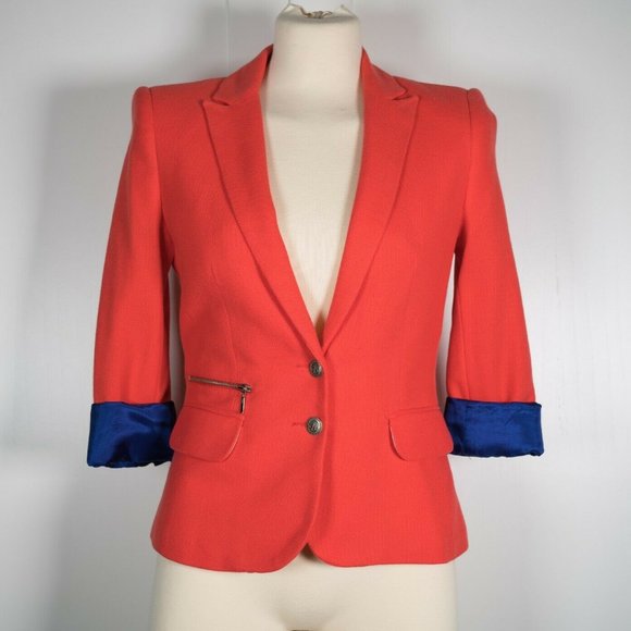 Zara Jackets & Blazers - MOVING SALE Zara Trafaluc Blazer Salmon Coral Blue